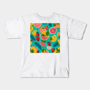 Tropical Summer Fruits Kids T-Shirt